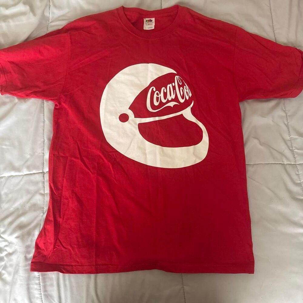 Fruit-of-the-loom Men's Red T-shirt Large Coca Cola Race Helmet